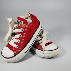 KIDS BABY TODDLER SIZE 5 CONVERSE RED WHITE GYM TENNIS SHOES